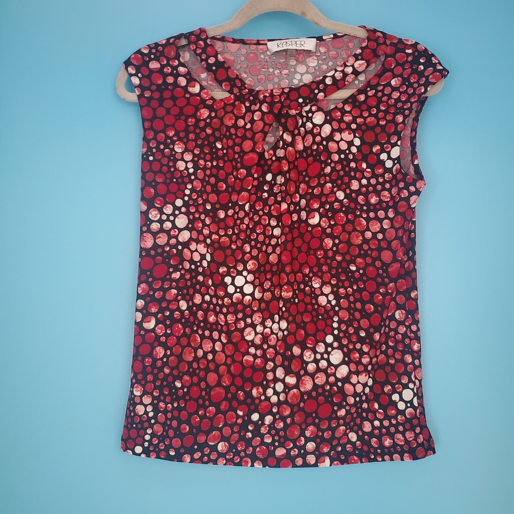 Kasper Cap Sleeve Blouse Size XS Stretch